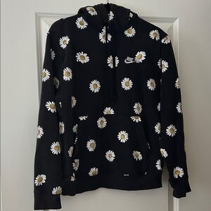 Nike Black Hoodie with Floral Design